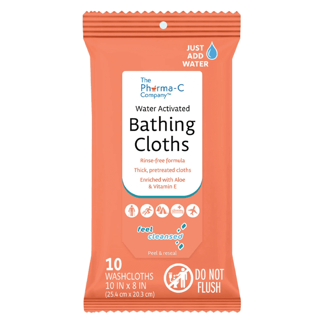 The Pharma-C Company Water Activated Bathing Cloths plastic packet