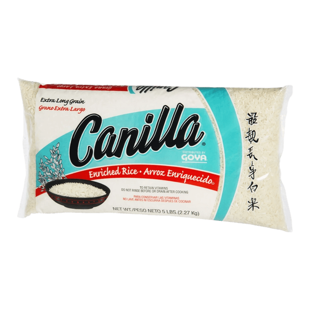 Goya Enriched Long Grain Rice plastic bag