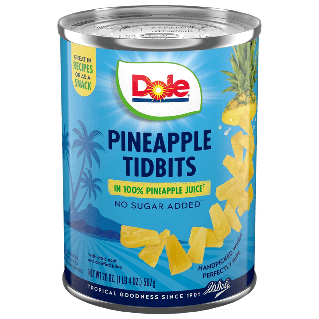 Dole Pineapple Tidbits in 100% pineapple juice