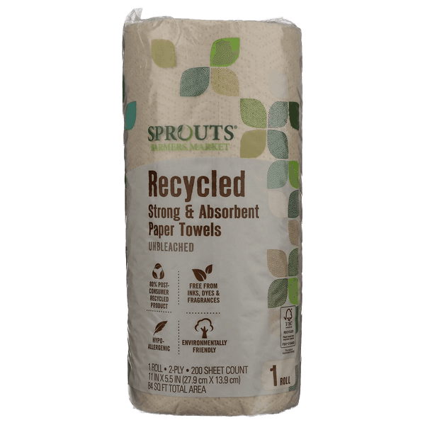 Sprouts Unbleached Recycled Paper Towels
