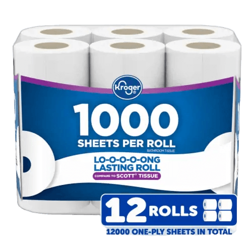 Kroger 1000 Sheets Per Roll Bath Tissue