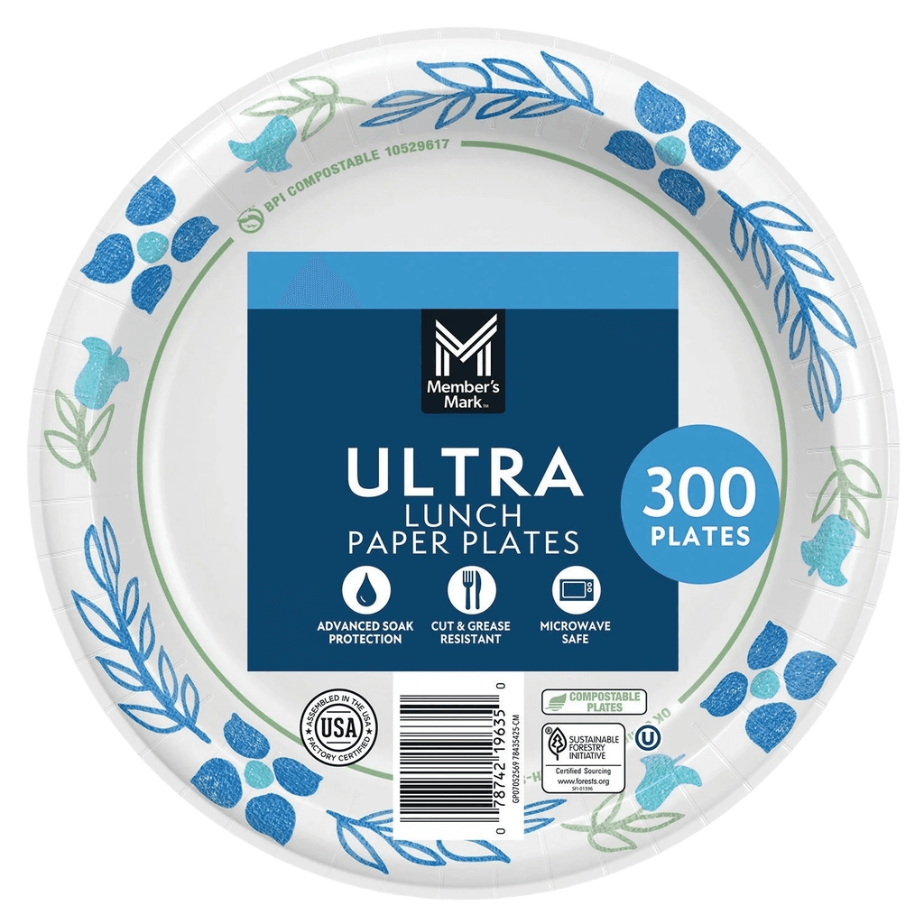 Member's Mark Ultra Lunch Paper Plates, 8.5', 300 ct.