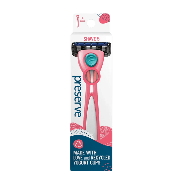 Preserve Preserve Shave 5 Refillable Razor Made from Recycled Materials Coral 1 ct