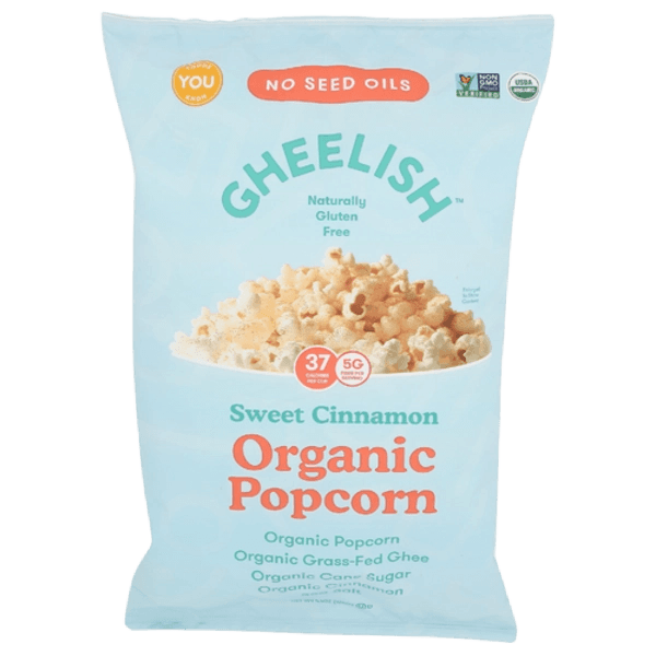 Gheelish Organic Popcorn: Sweet Cinnamon