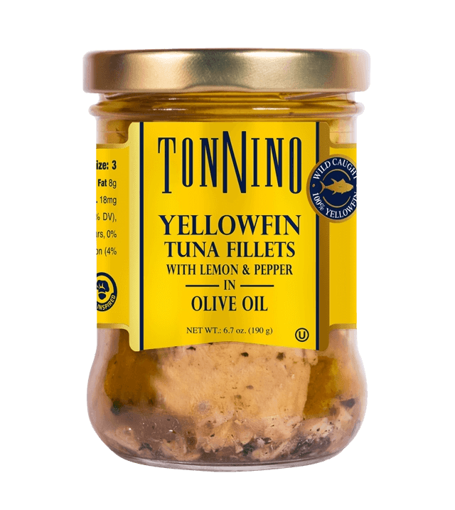 Tonno Porcini Yellowfin Tuna with Olive Oil, Water, Sea Salt, Black Pepper and Essence of Lemon