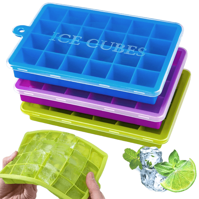 Walmart Silicone Ice Cube Tray with Lid - Flexible