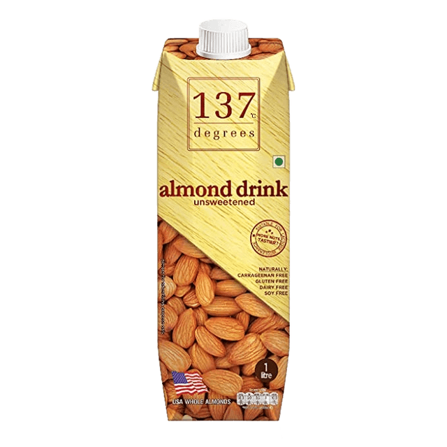 137 Degrees Unsweetened Almond Milk carton
