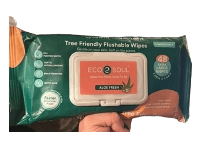 ECO SOUL Tree Friendly Flushable Aloe Fresh Wipes