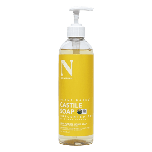 Dr. Natural's Castile Soap Unscented Baby Multi-Purpose Soap plastic bottle