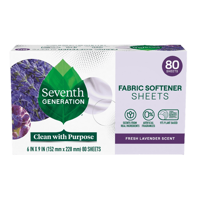 Seventh Generation Fabric Softener Sheets Fresh Lavender Scent