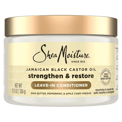 Shea Moisture Jamaican Black Castor Oil Strengthen & Restore Leave-In Conditioner with Shea Butter, Peppermint & Apple Cider Vinegar