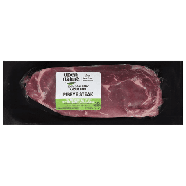 Open Nature Angus Beef 100% Grass-Fed Pasture-Raised Ribeye Steak Boneless