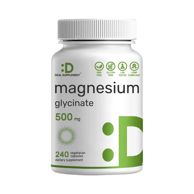 DEAL SUPPLEMENT Magnesium Glycinate 500mg 240 Veggie Capsules
