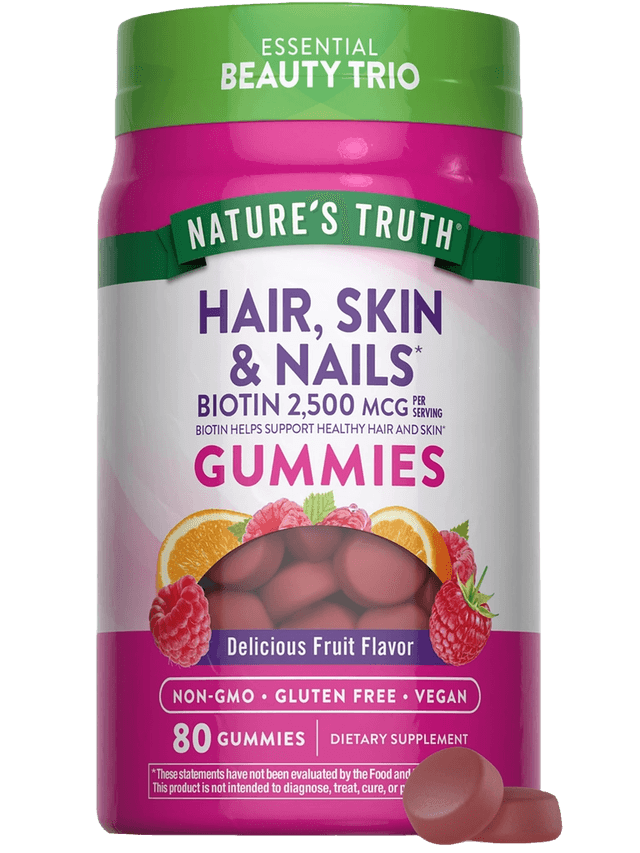 Nature's Truth Hair, Skin & Nails Gummies Delicious Fruit Flavor