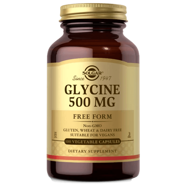 Solgar Glycine 500 MG Vegetable Capsules Glass Bottle
