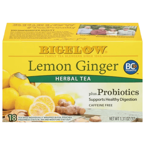 Bigelow Lemon Ginger Herbal Tea Box