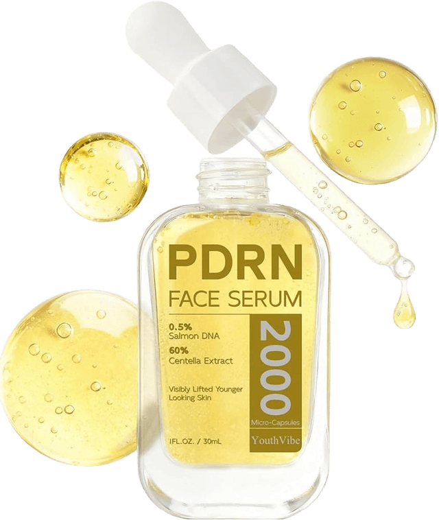 YouthVibe 0.5% PDRN Anti-Aging Salmon DNA Face Serum with Hyaluronic Acid, Niacinamide & Squalane