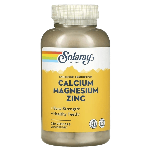 Solaray Calcium Magnesium Zinc Supplement with Cal & Mag Citrate