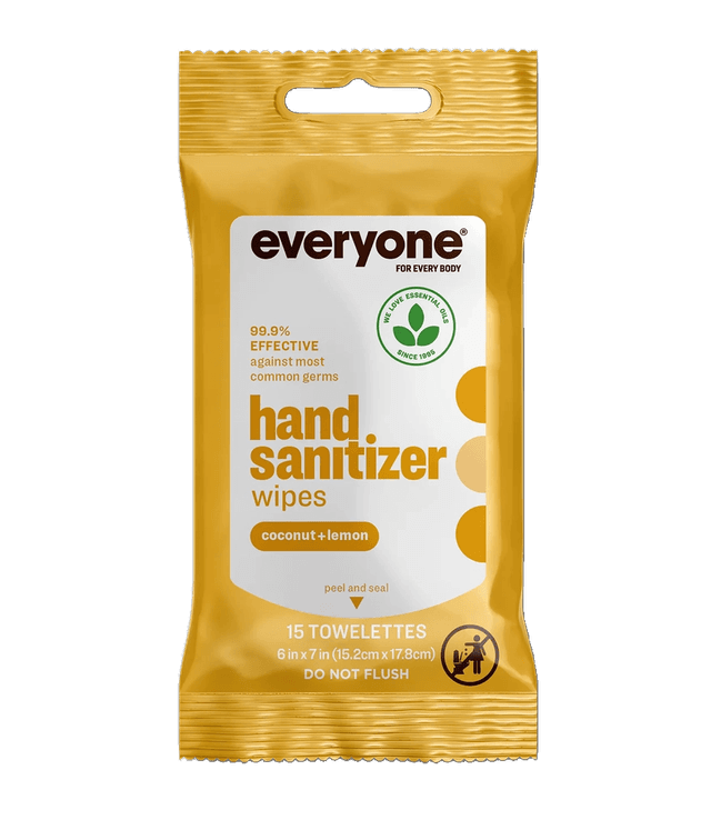 everyone hand sanitizer wipes Coconut + Lemon