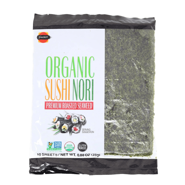 J‑Basket Organic Sushi Nori Premium Roasted Seaweed
