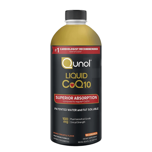 Qunol Liquid CoQ10 Orange Pineapple Flavor bottle