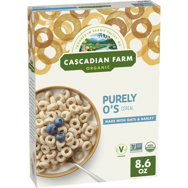 Cascadian Farm Organic Purely O's cereal box