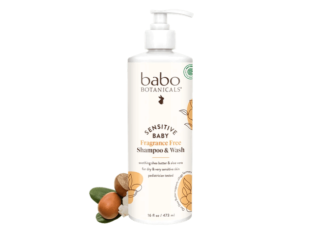 babo BOTANICALS Sensitive Baby Fragrance Free Shampoo & Wash plastic bottle