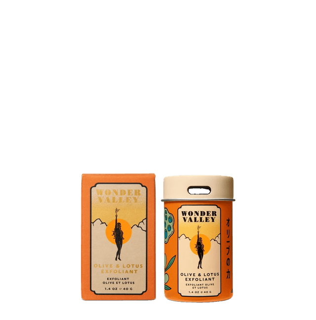 Wonder Valley Olive & Lotus Exfoliant Container