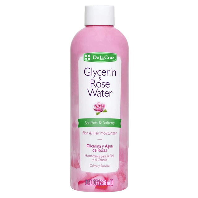 De La Cruz Glycerin and Rose Water Facial Toner Skin and Hair Moisturizer