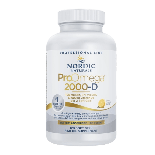 Nordic Naturals ProOmega 2000-D Lemon Soft Gel Fish Oil Supplement