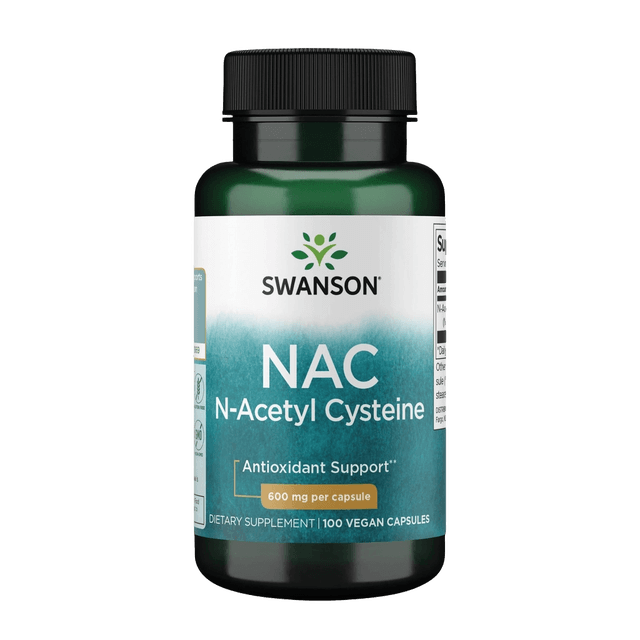 SWANSON PREMIUM BRAND Swanson NAC N-Acetyl Cysteine Antioxidant Anti-Aging Liver Support & Amino Acids Supplement 600 mg 100 Capsules
