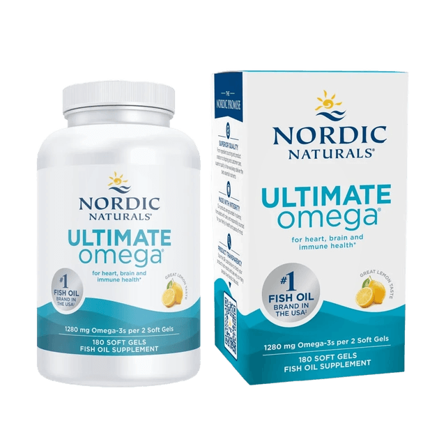 Nordic Naturals Ultimate Omega Softgels Lemon Fish Oil 1280 mg 180 Ct
