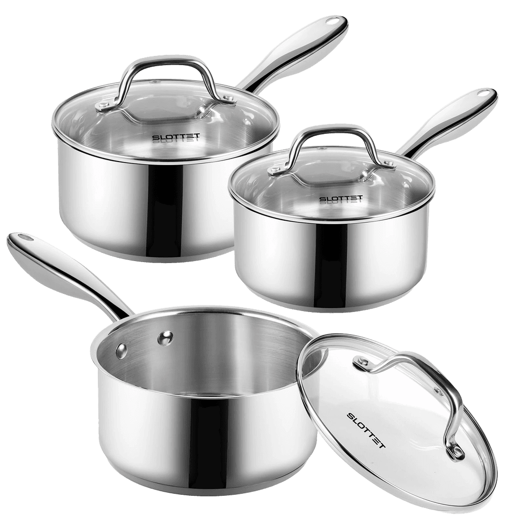 SLOTTET Stainless Steel Sauce Pan Set with Lid