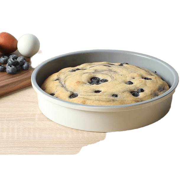 Sur La Table Kitchen Essentials Bake Sale 9 Inch PFOA, PFAS, PTFE Free Nonstick Round Cake Pan Linen White