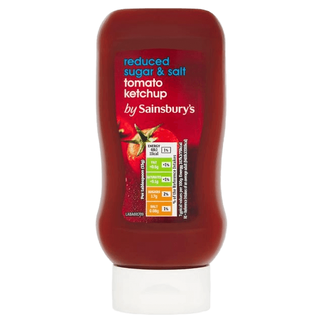 Sainsbury's Reduced Sugar & Salt Tomato Ketchup plastic bottle
