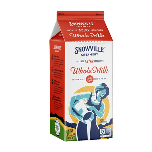 Snowville Creamery Whole Milk carton