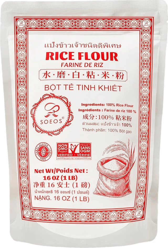 Soeos Rice Flour 16 Ounce (Basic) Thai Rice Flour