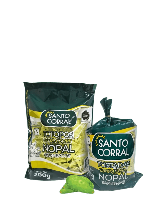 Santo Corral Totopos de Maíz con Nopal Horneados