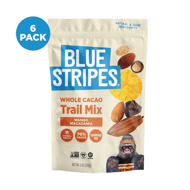 BLUE STRIPES Cacao Unleashed Whole Cacao Trail Mix Mango Macadamia