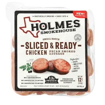 Holmes Smokehouse Sliced & Ready Chicken Pecan Smoked Sausage