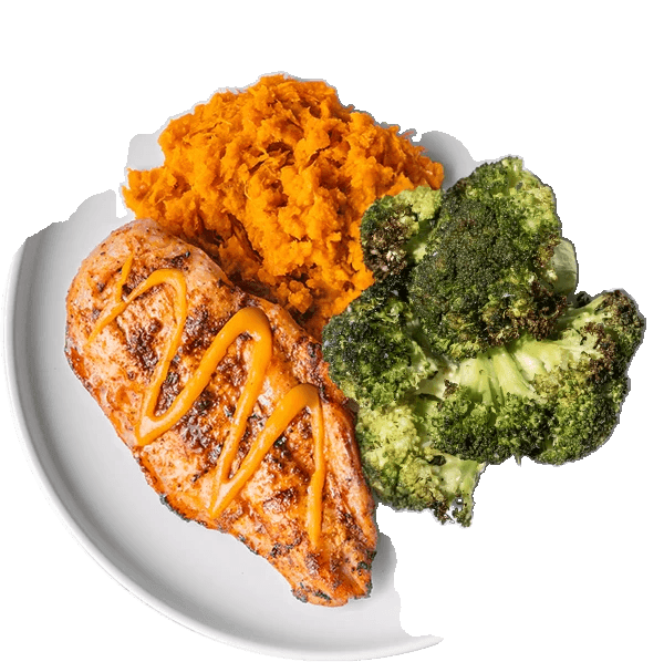 Naked Farmer Grilled Chicken and Sweet Potato Meal with Broccoli
