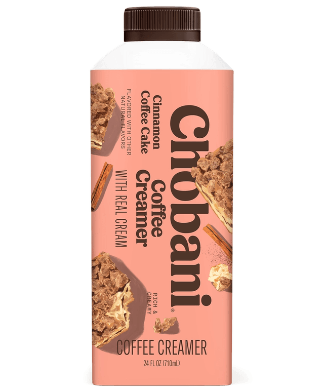 Chobani Cinnamon Coffee Cake Coffee Creamer carton