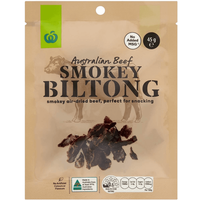 Woolworths Australian Beef Smokey Biltong