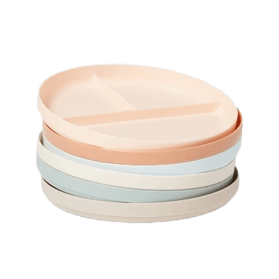 Pillowfort Kids' 6pc 7.4\" Plastic Round Divided Plate - Pillowfort[TM]