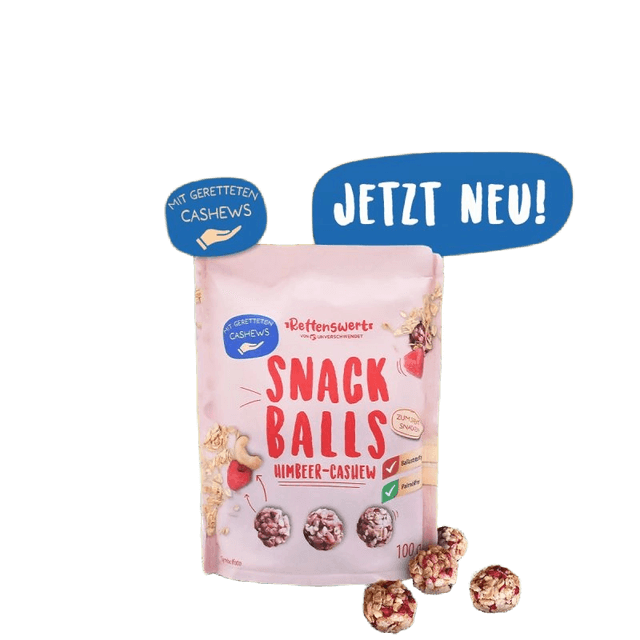 Rettenswert Snack Balls Himbeer-Cashew