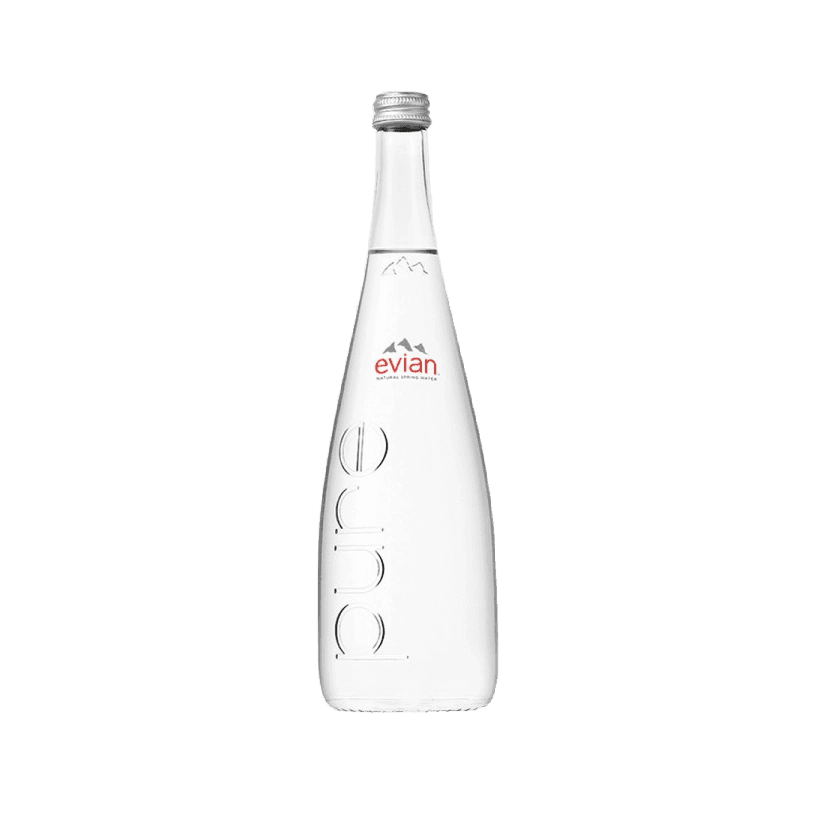 Evian Spring Water Glass Bottle