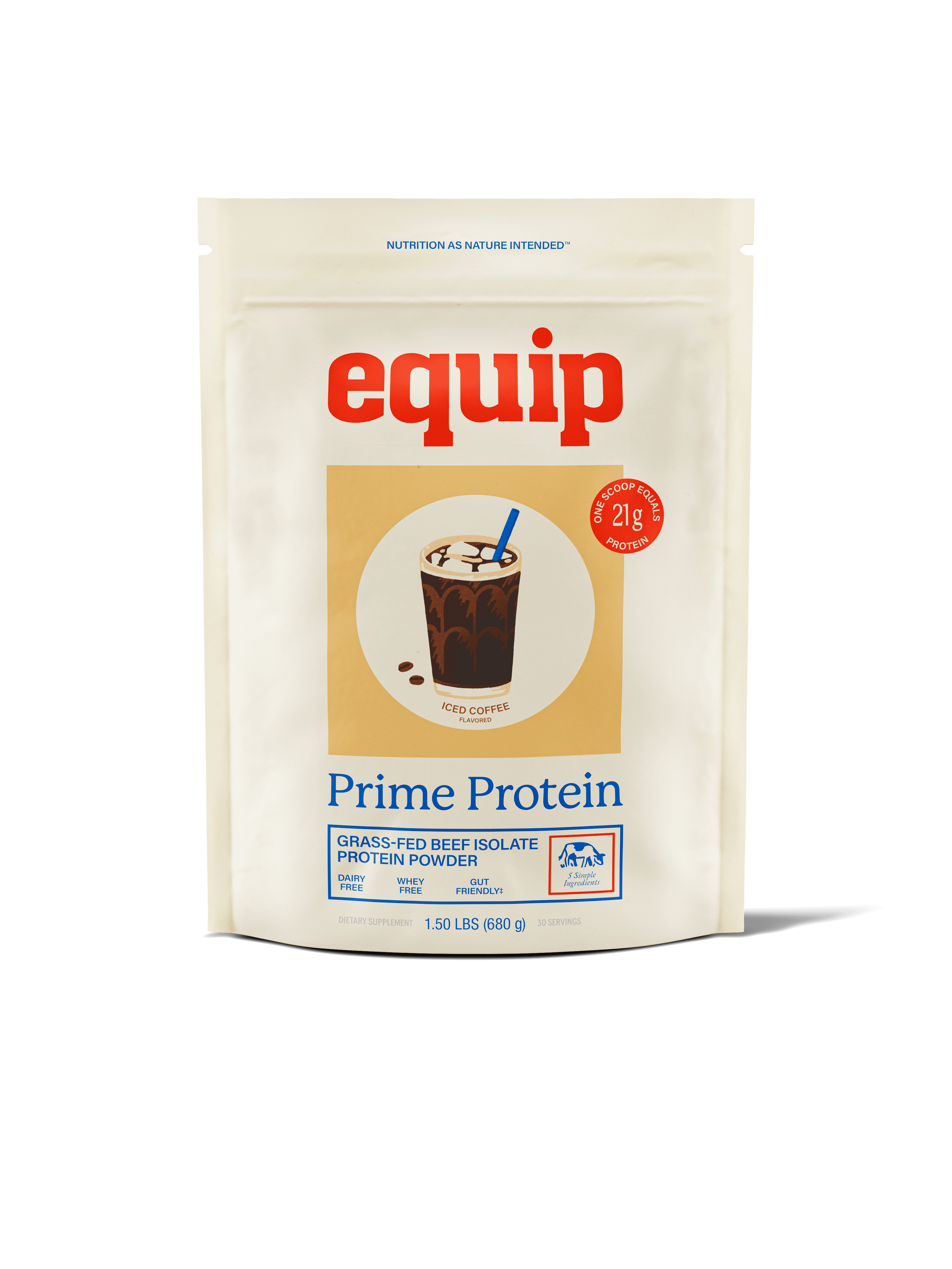 Equip Prime Protein Grass-Fed Beef Isolate Powder Iced Coffee