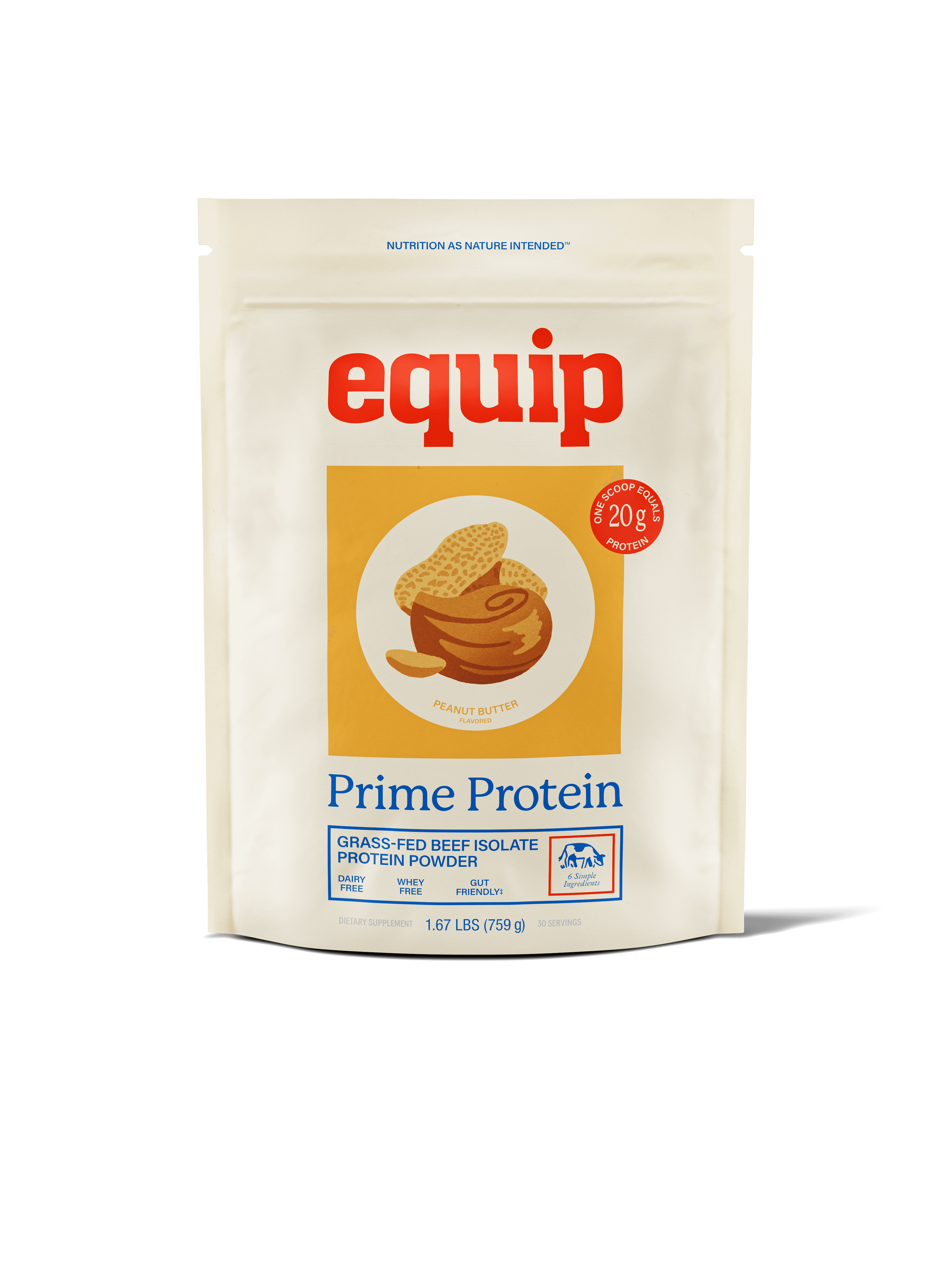 Equip Prime Protein Grass-Fed Beef Isolate Powder Peanut Butter
