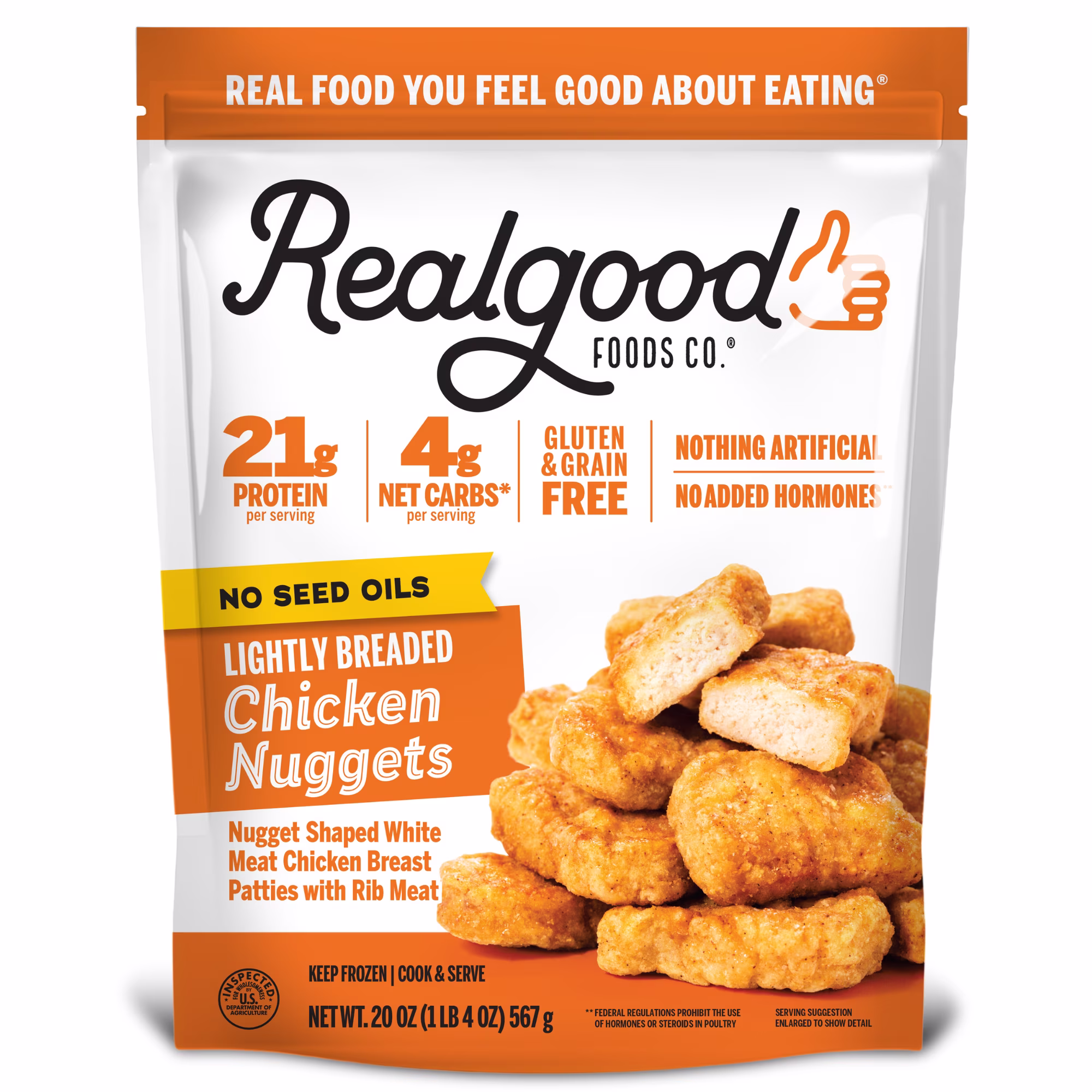 Realgood Foods Co. No Seed Oil Lightly Breaded Chicken Nuggets