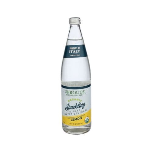 Sprouts Organic Lemon Sparkling Mineral Water Glass Bottle